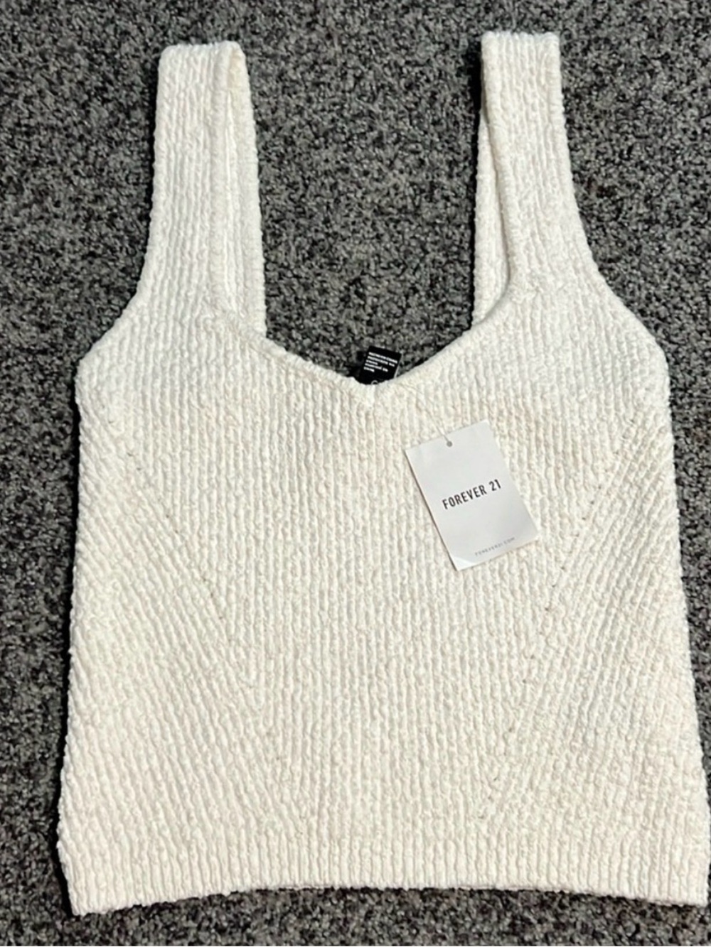 Forever 21 WhiteTextured Knit Tank